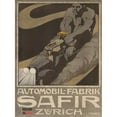 thumbnail image 2 of Burkhard Mangold 14x18 Gold Ornate Wood Frame and Double Matted Museum Art Print Titled - Automobil-Fabrik Safir Zurich (1907), 2 of 4