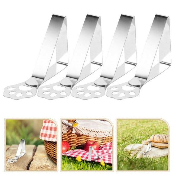 WHAMVOX 10pcs Cat Claw Stainless Steel Tablecloth Clips Heavy Duty Table Cover Clamps Windproof Picnic Table Clips Portable For Outdoor Camping Tent Sunshade Party Table Covers