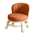 thumbnail image 3 of Taburete con ruedas bajo con cojín de asiento Respaldo Taburete con ruedas de baja altura Taburete con ruedas giratorio de 360  degree Taburete con rueda de Naranja mayimx  Asiento rodante bajo, 3 of 9