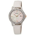 thumbnail image 2 of Seiko Women's SUR871 Swarovski Crystal Accented Bezel MOP Dial White Leather Strap Watch, 2 of 2