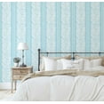 thumbnail image 5 of S4Sassy Peel & Stick Textured Vinyl Wallpaper, Urban Chic Fern Stripe Print Contact Paper Waterproof - Blue, 25"X 60", Removable Modern Wall Covering For Home Decor In Bedrooms & Living Areas, 5 of 9