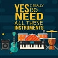 thumbnail image 3 of Saying Duvet Cover Sets, Yes I Really Do Need All These Instruments Guitar Keyboard and Drums Cartoon Music, Bedding Set 2 Duvet Covers & 4 Pillowcases, 2 Pack Cal King Size, Night Blue, by Ambesonne, 3 of 3