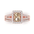 thumbnail image 2 of Clara Pucci 14K Rose Gold 1.72 Synthetic Yellow Moissanite Engraveable Engagement Ring + Wedding Band Set, 2 of 7