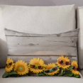 thumbnail image 3 of Sunflower Throw Pillow Cover 24 x 36 Inch Decorative Pillow Cover Sunglasses Rustic Wood Grain Brown Summer Lumbar Pillowcase Seasonal Rectangle Cushion Case for Couch Sofa Bed Living Room, 3 of 7