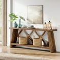 thumbnail image 3 of Tribesigns 70.8-Inch Long Console Table, 2-Tier Farmhouse Wooden Entryway Sofa Table with Storage Shelf for Entrance, Hallway, Living Room, 3 of 17