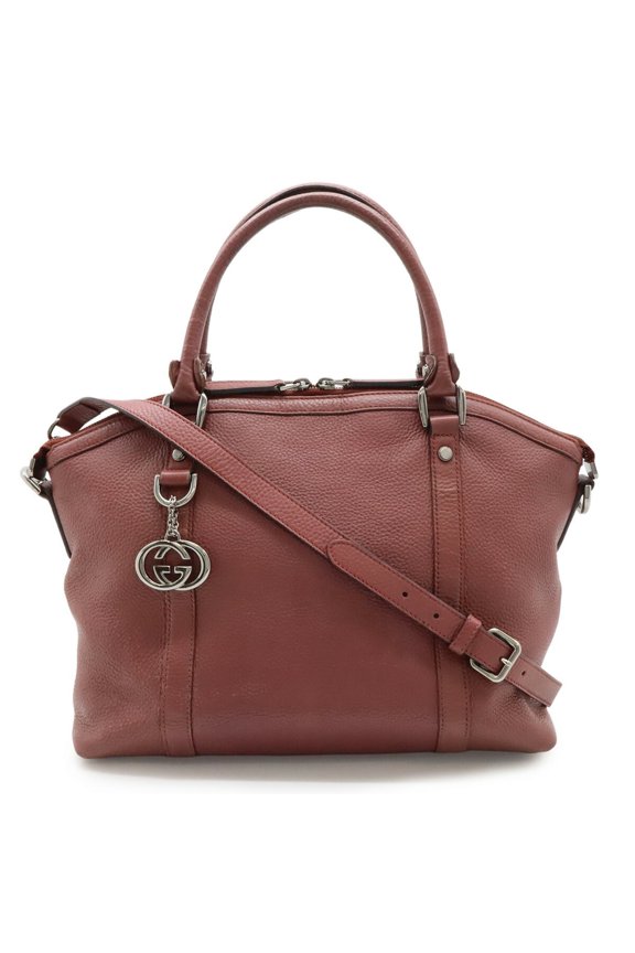 Pre-Owned GUCCI Interlocking G Handbag Leather Purple 341503