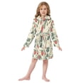thumbnail image 6 of FORMRS Niños Bathrobe Unisex Hooded Robe Soft Plush Pajamas Sleepwear, Size 2-3T, Small Strawberry Pattern, 6 of 7
