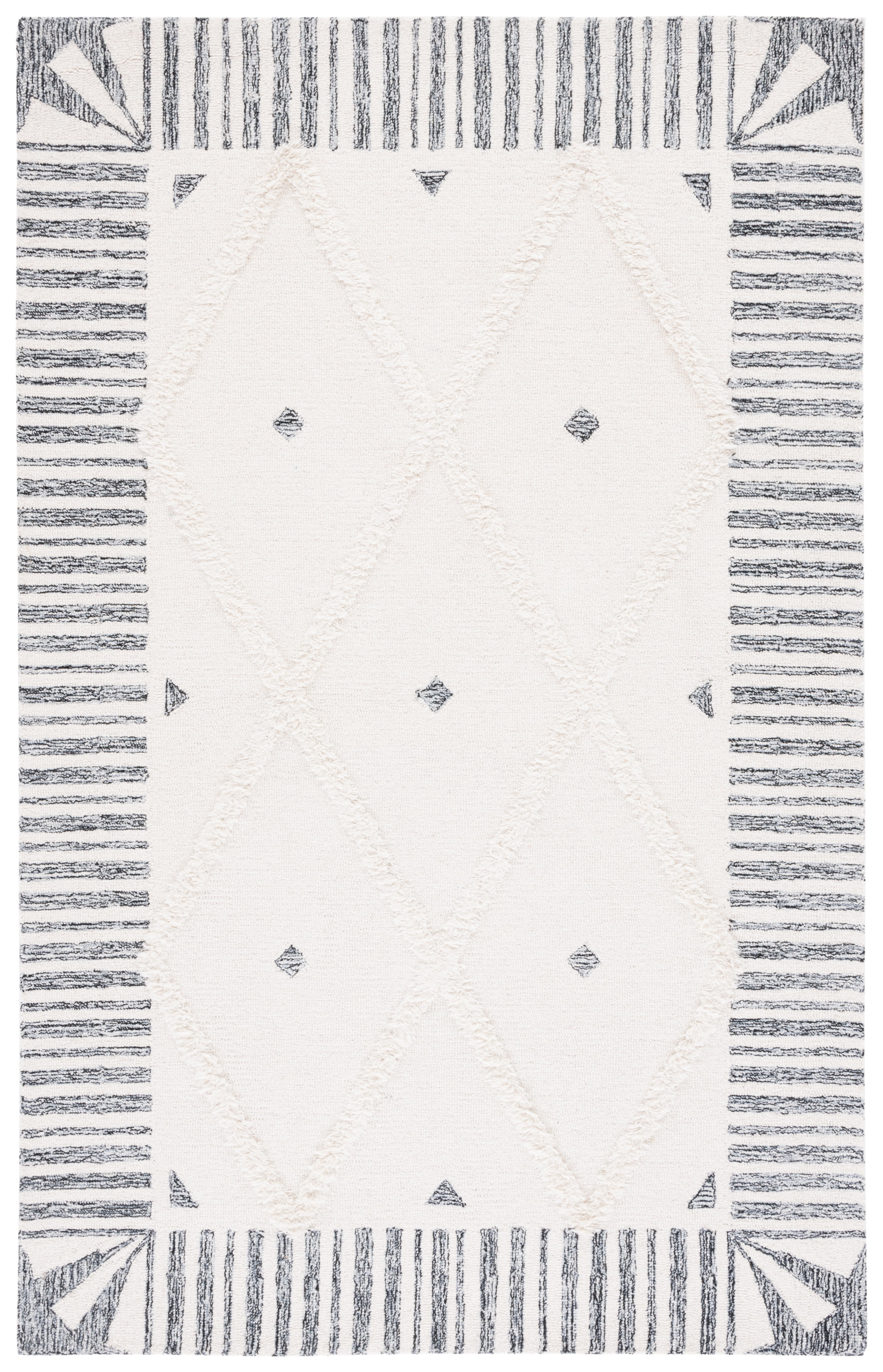 SAFAVIEH Casablanca Gisselle Medallion Area Rug, Ivory/Black, 5' x 8'