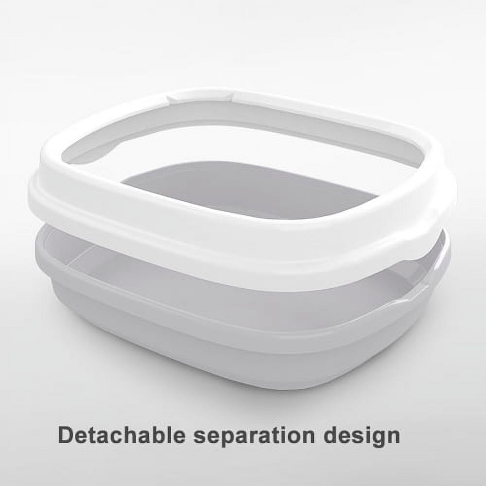 Cheers.US Semi-closed Detachable Anti-splash Pet Cats Sand Litter Box Toilet with Scoop,Portable, Lightweight, Eco-friendly Dismountable design for easy cleaning