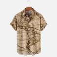 thumbnail image 4 of 2024 Beach Shirt for Men Funky Casual Button Down Short Sleeve Unisex Shirts Fashion World Map Print Summer Tops, 4 of 6