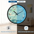 thumbnail image 5 of Voice Activated Clock with Glow Light 12 Inch Large Silent Wall Clock Battery Operated for Home Decor Paper Cranes Pattern, 5 of 8