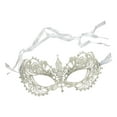 thumbnail image 3 of Máscara de encaje, máscara de , máscara de media cara suave, delicada, elegante, máscara de ojos para mujer para fiesta de graduación, disfra Correa de hilo de plata, 3 of 8