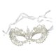 thumbnail image 3 of Máscara de encaje para mujer, máscara de media cara, elegante, suave y delicada, máscara de mascarada de encaje Correa de hilo de plata, 3 of 9