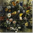 thumbnail image 1 of Ceramic Tile Mural-Eugene Delacroix Flowers Bathroom Tile Mural 10. 40" w x 40" h using (25) 8 x 8 ceramic tiles, 1 of 3