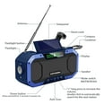 thumbnail image 2 of Portable Emergency Weather Radio with Waterproof Bluetooth Speaker, AM/FM/NOAA Hand Crank Solar Rechargeable Radio with Flashlight, Reading Light, 500, 2 of 9