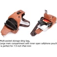 thumbnail image 3 of BULLCAPTAIN Bolso Cruzado de Cuero Genuino para Hombre, Mochila Retro de Pecho y Hombro con Puerto de Carga USB y Agujero para Auriculares (Marrón Amarillento), 3 of 7