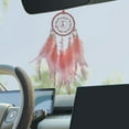 thumbnail image 5 of Hmgxay High Grade Crystal Stones Car Pendant, Exquisite Decorative Dream Catcher, Colorful Feather Wind Chime, Unique Artful Home Pendant(Pink), 5 of 6