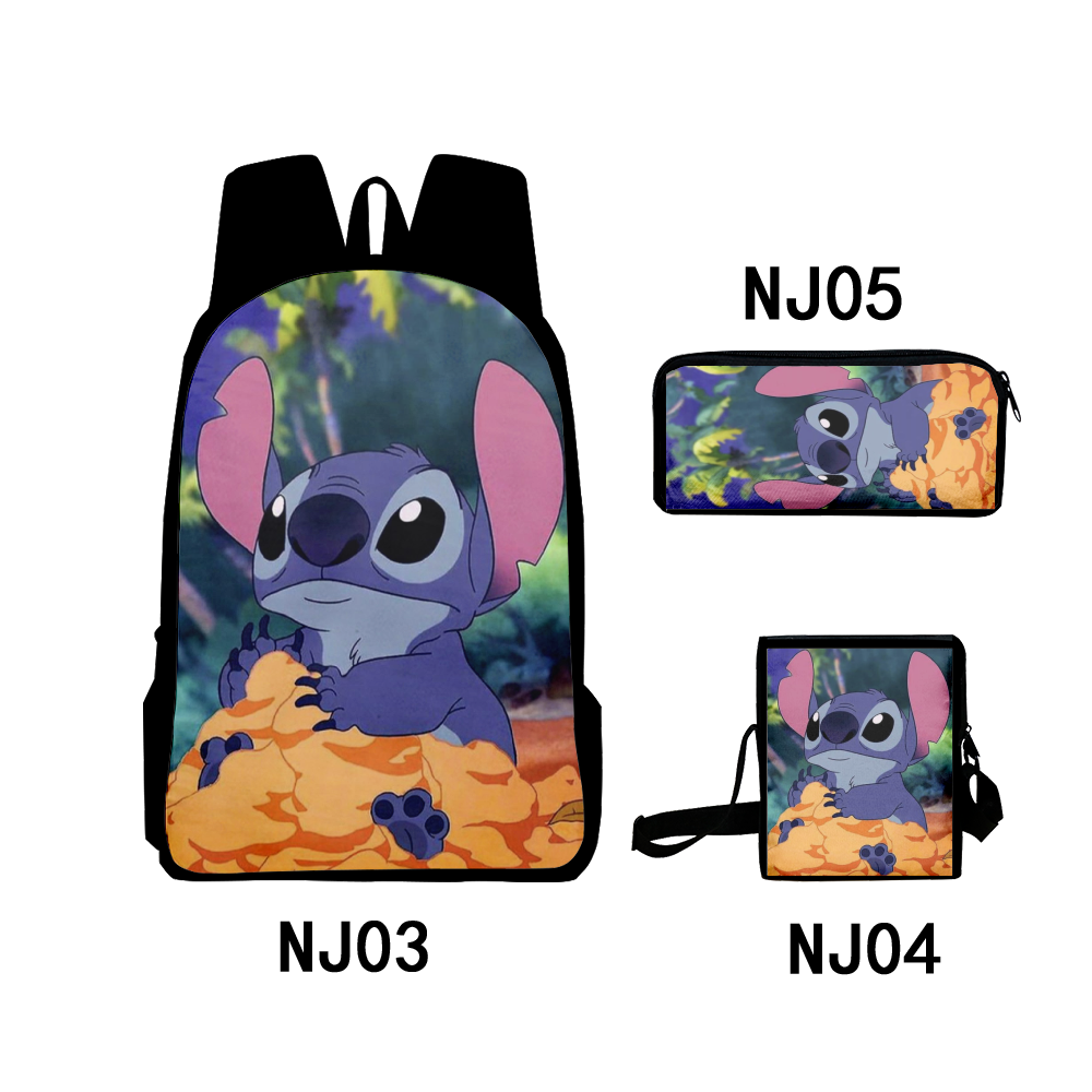 Lilo & Stitch Backpack with Pencil Case, Lunch Box Cosplay Sports Cute