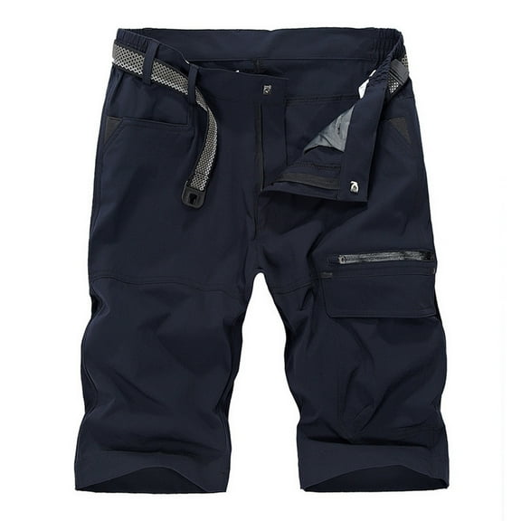 cllios Mens Shorts Athletic, Men's Casual Shorts Mid-waist Multi-pocket Slim Five-piece Shorts