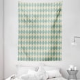 thumbnail image 1 of Geometric Tapestry, Rhombus Pattern with Retro Design Inspirations Vintage Argyle Arrangement, Wall Hanging for Bedroom Living Room Dorm Decor, 60W X 80L Inches, Teal Beige, by Ambesonne, 1 of 2