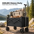 thumbnail image 3 of Alvantor Folding Wagon Cart, 220LBS Heavy Duty Collapsible Utility Cart with All-Terrain Wheels & Brake, Portable Outdoor Wagon for Camping Garden Beach Shopping Grocery, 3 of 7