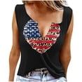 thumbnail image 2 of Fiudx Tops para Mujer Camiseta Sin Mangas con Estampado Del Día de La Independencia para Mujer, Camiseta Informal, Camiseta Holgada, 2 of 4