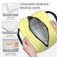 thumbnail image 6 of YFYANG Portable Waterproof Insulated Lunch Bag, Classic Yellow Plaid Reusable Cooler Bag / Picnic Bag for Adults Teens, 6 of 9