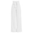 thumbnail image 2 of Baqcunre Women Large Size Casual Pants Polyester Loose Cropped Pants Wide Leg Pants,Size XL,Wide Leg Pants Woman,Palazzo Pants for Women,Y2K Pants,Women's Pants,Women Clothing,White, 2 of 7