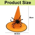 thumbnail image 2 of uds sombrero de bruja araña negra sombrero de bruja para fiesta de adultos y niños sombrero de bruja de Halloween, 2 of 5