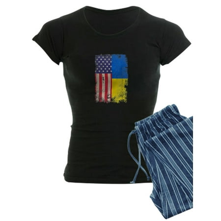 

CafePress - Ukrainian American Flag Ukraine Usa Roots Pajamas - Women s Dark Pajamas
