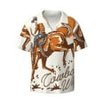 thumbnail image 3 of Balery Cowboy Riding Horse Men's Casual Button Down Shirt Short Sleeve Textured Summer Cuban Beach Shirts-XX-Large, 3 of 7