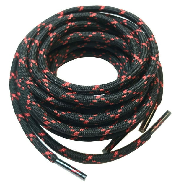 3 Paires Lacets de Bottes Robustes Noirs et Rouges à Pois Cordons de Remplacement pour Bottes de Randonnée Militaire Moto Camping Chasse 39 40 48 54 60 63 72 Pouces