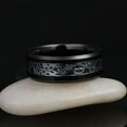 thumbnail image 7 of Wedding Rings for Men or Women. 8mm Black Tungsten Band Silver Gears Inlay, 7 of 7