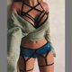 thumbnail image 4 of Gibobby Ropa interior mujer Lencería de dos piezas para mujer, sexy con encaje floral, escote en V profundo, brasier inalámbrico y tanga exótico(Negro, CH), 4 of 5