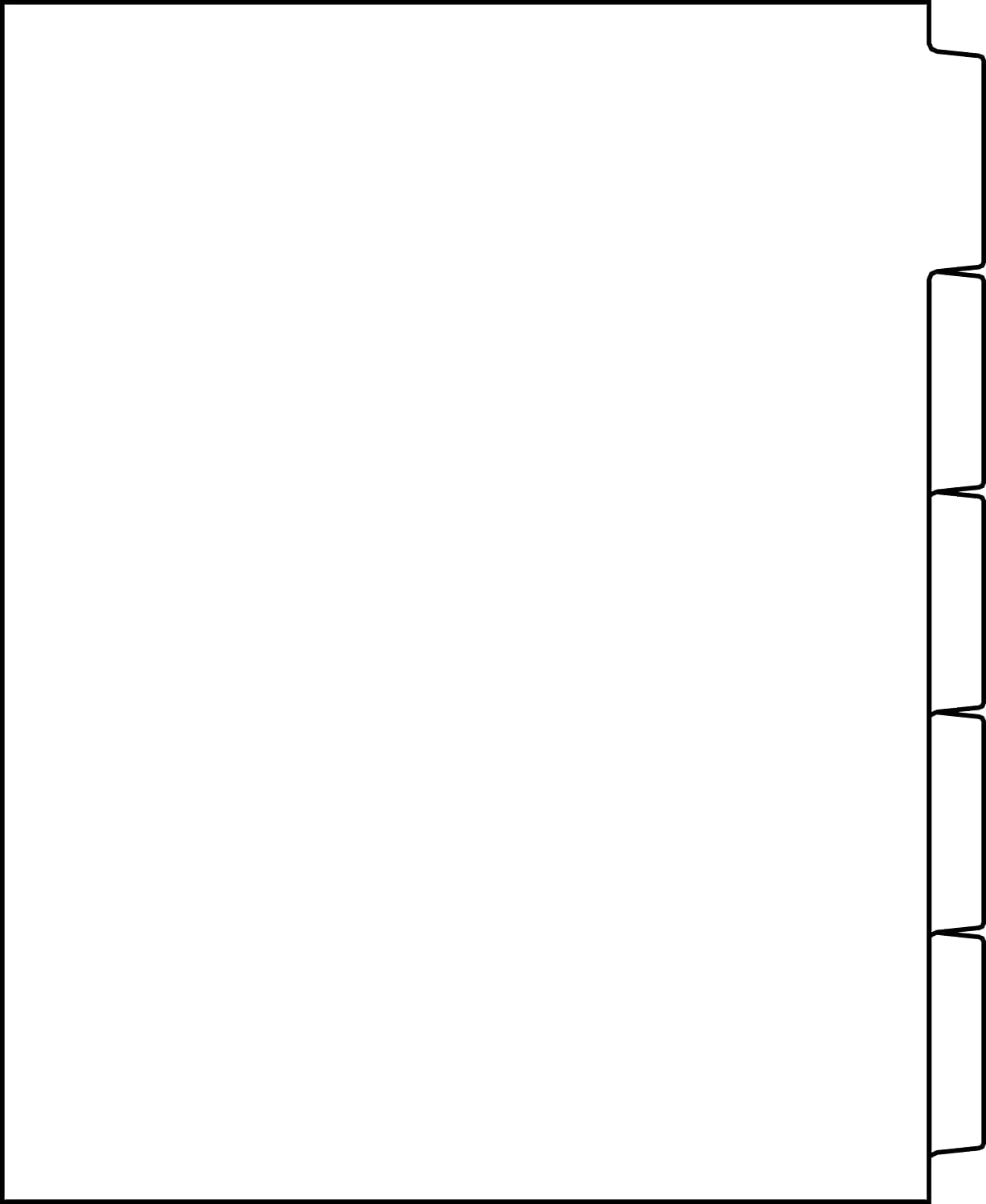 1027 Index Tabs 90 lb Plain Paper 1/5 Cut Straight Collated No Holes 1 Case/250 Sets/1250 Tabs