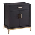 thumbnail image 1 of Julien Assembled Wood Nightstand Table with AC/USB in Black/Gold, 1 of 3