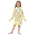 thumbnail image 6 of FORMRS Niños Bathrobe Unisex Hooded Robe Soft Plush Pajamas Sleepwear, Size 4-6T, Candy Lemon, 6 of 7