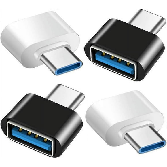 USB C to USB Adapter (4 Pack), USB C to USB OTG Adapter, USB Female to USB-C Male(2 Black and 2 White)