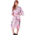 thumbnail image 1 of Women's Sakura Blossom Peacock Print Silky Satin Bridesmaid Kimono Robes, 1 of 3