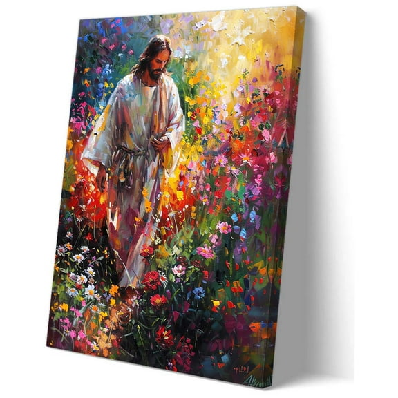 Jesus Wall Art Christ Posters Flowers Poster Canvas Oil Painting Living Room Giclee Canvas Modern Bedroom Print Artwork Deco Home Office Decor
