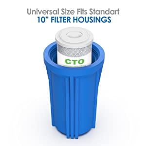 Premier Big Blue 10" Water Filter - Carbon Block Water Cartridge 4.5" x 10" Whole House Water Filter Replacement Cartridge, CTO