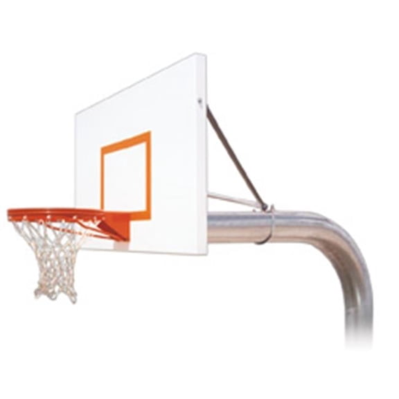 Tyrant Extreme Steel In Ground Fixed Height Basketball System, Maroon