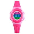 thumbnail image 1 of Reloj digital de plástico ABS para niños, pantalla LED de 12/24 horas, reloj de pulsera para niños con esfera redonda y resistente al agua Scienceny EL4555-04, 1 of 2