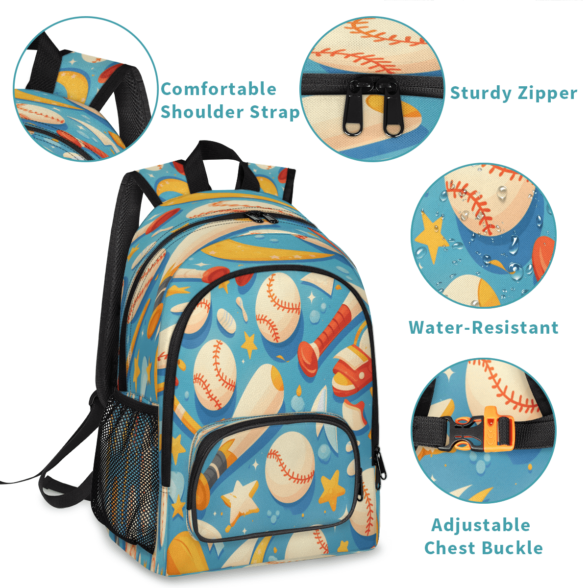 Herdesigns Baseball Theme Laptop Backpack for Women Men, 18.3 Inch Sport Gaming Large Computer Backpacks Fashion Teacher Nurse Bag Casual Daypack for Work Travel