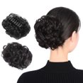 thumbnail image 2 of Piezas de cabello falsas elásticas Scrunchy para las mujeres Pin de agarre rizado del clip del pan del cabello sintético Chignon, 2 of 8