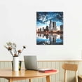 thumbnail image 2 of Nawypu  Wall Decor Living Room Modern City Chicago Skyline Pictures Large Canvas Wall Art for Bedroom Poster for Office Farmhouse Framed Night Scene Prints Paintings for Home, 2 of 4