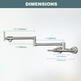 thumbnail image 4 of Wowow Wall Mounted Pot Filler with Hot Cold Water control Double Joint Swing Arm in Brushed Nickel, 4 of 5