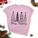 thumbnail image 2 of Puntoco Blusa informal de cuello redondo con estampado navideño para mujer, 2 of 4