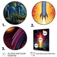 thumbnail image 3 of Designart "Rocketship Cosmic Dream " Rocketship Wall Decor, 3 of 5