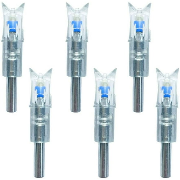 6-Pack Lighted Nocking for 7.62mm Diameter Crossbow Bolts, Blue